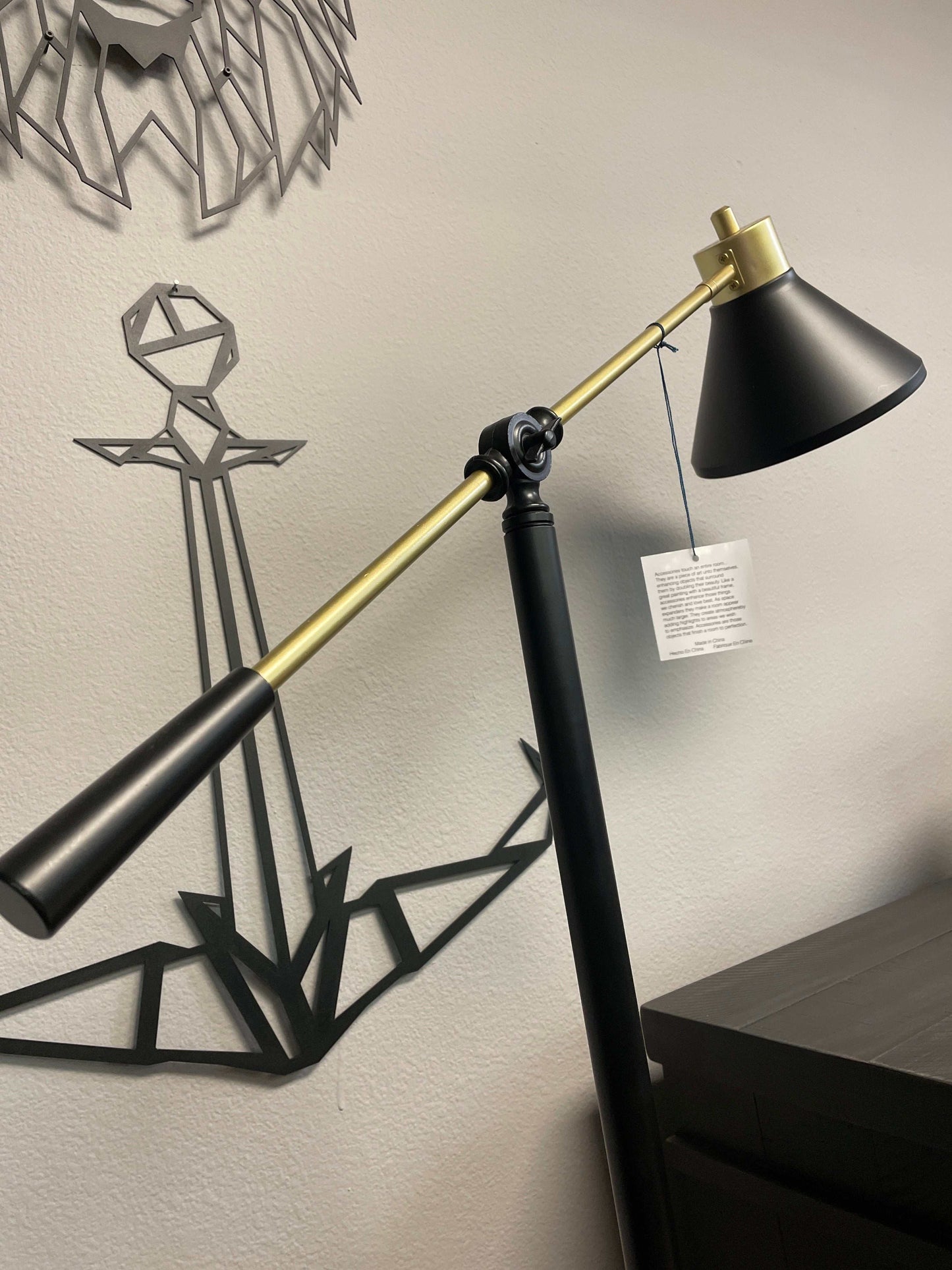 Garville Floor Lamp Black/Gold Finish