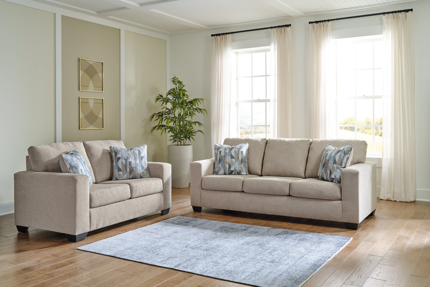 Deltona Beige Sofa and Loveseat