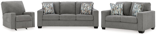 Deltona Gray Sofa, Loveseat and Recliner