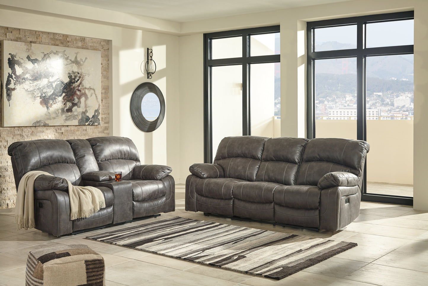 Dunwell Steel Power Reclining Sofa and Loveseat