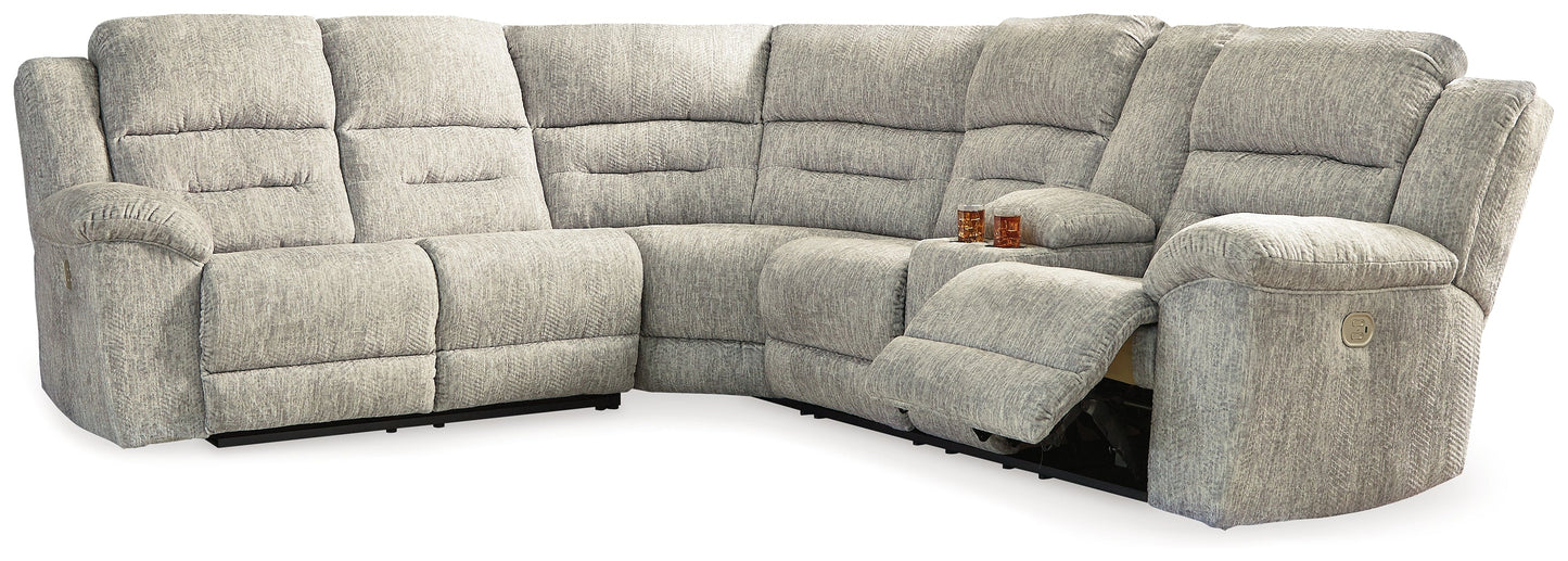 Family Den Pewter 3pc Power Reclining Sectional