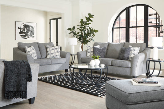 Mathonia Smoke Sofa, Loveseat, Oversized Chair and Ottoman