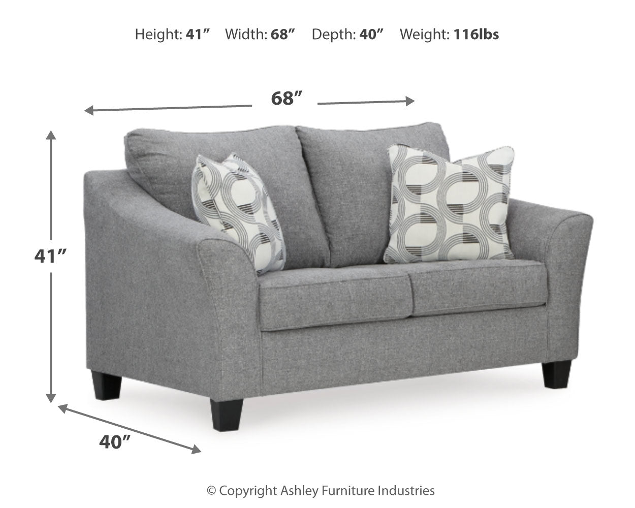 Mathonia Smoke Sofa and Loveseat