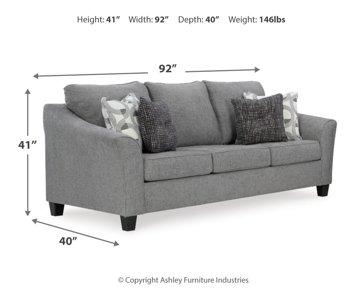 Mathonia Smoke Sofa and Loveseat