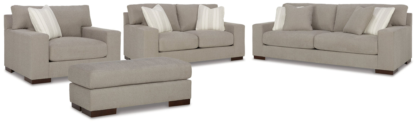 Maggie Flax Sofa, Loveseat, Oversized Chair and Ottoman