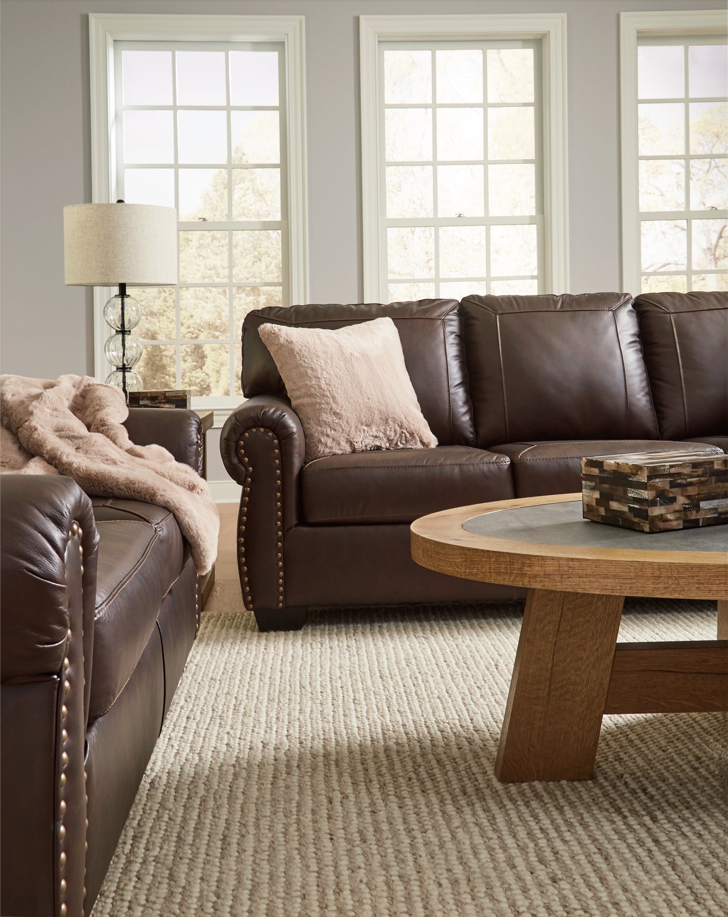 Colleton Brown Sofa and Loveseat