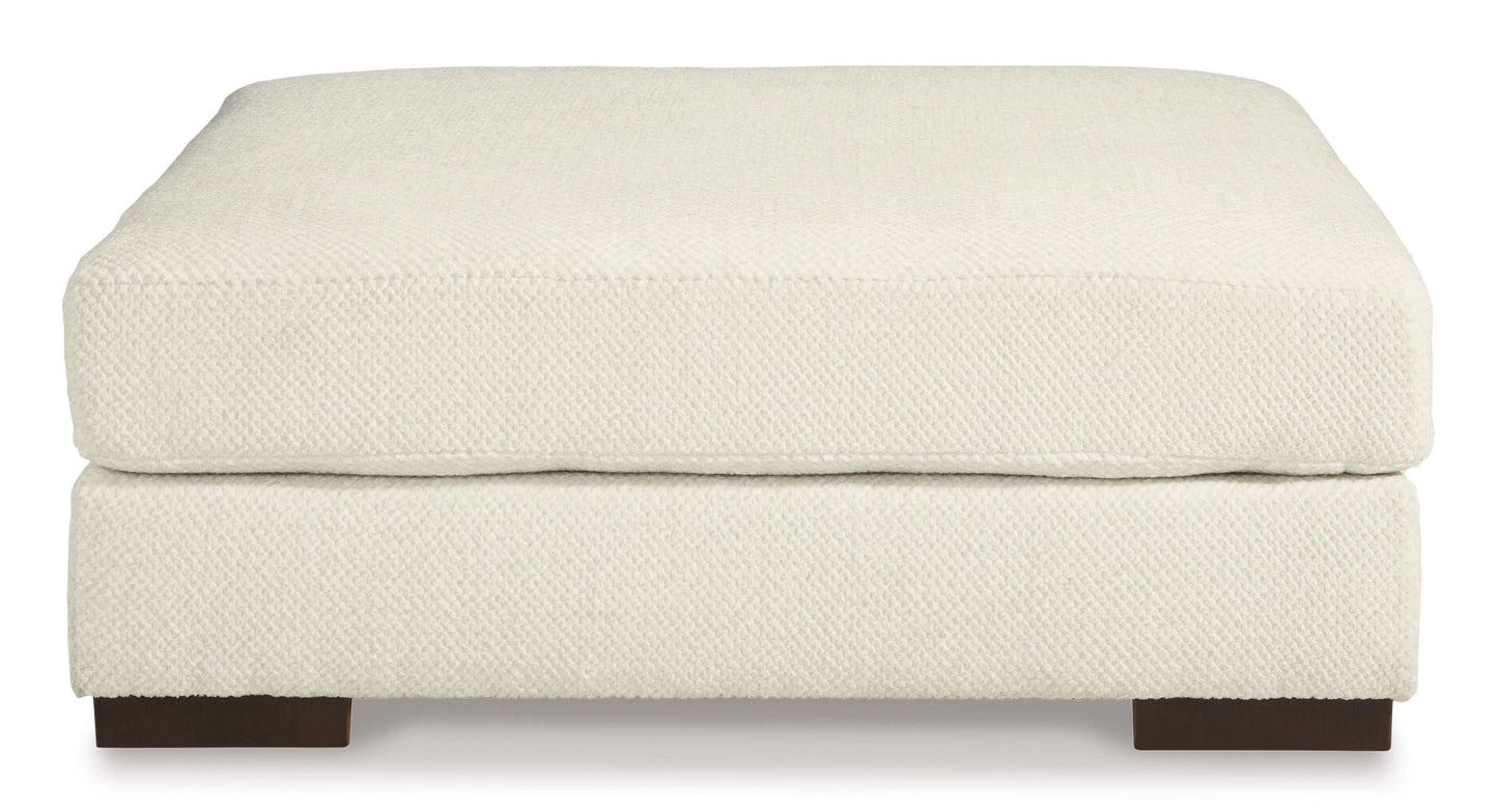 Zada Ivory Oversized Accent Ottoman