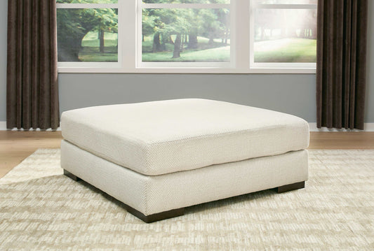 Zada Ivory Oversized Accent Ottoman