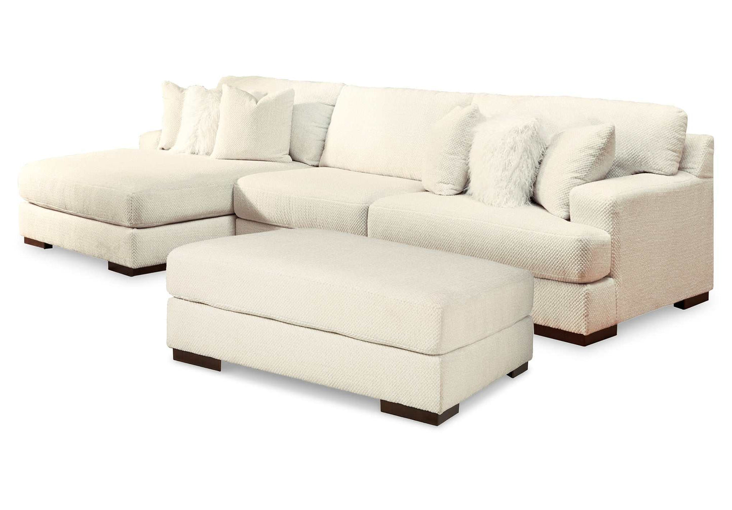 Zada Ivory 2pc LAF Chaise Sectional