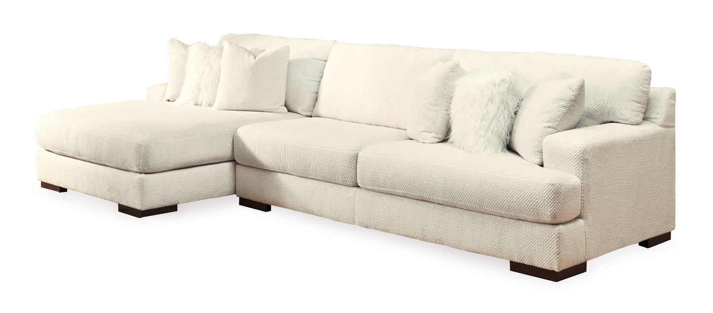 Zada Ivory 2pc LAF Chaise Sectional