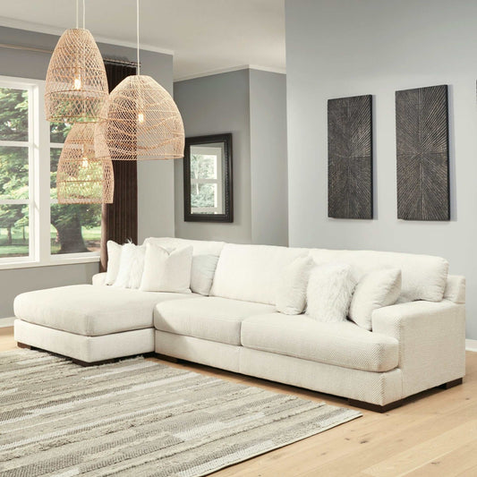 Zada Ivory 2pc LAF Chaise Sectional