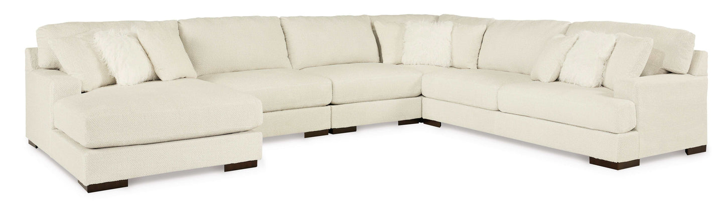 Zada Ivory 5pc LAF Chaise Sectional