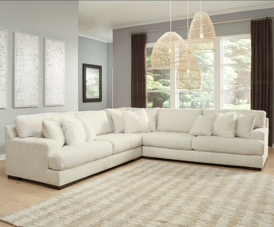 Zada Ivory 3pc Symmetrical Sectional