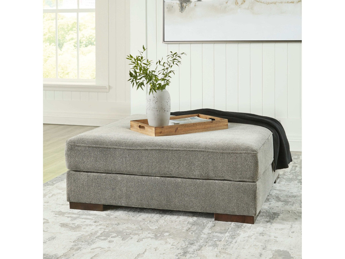 Bayless Smoke Oversized Accent Ottoman