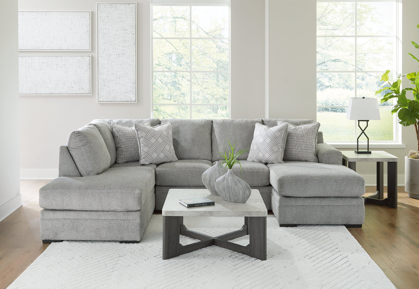 Casselbury Cement 2pc Sectional with Chaise