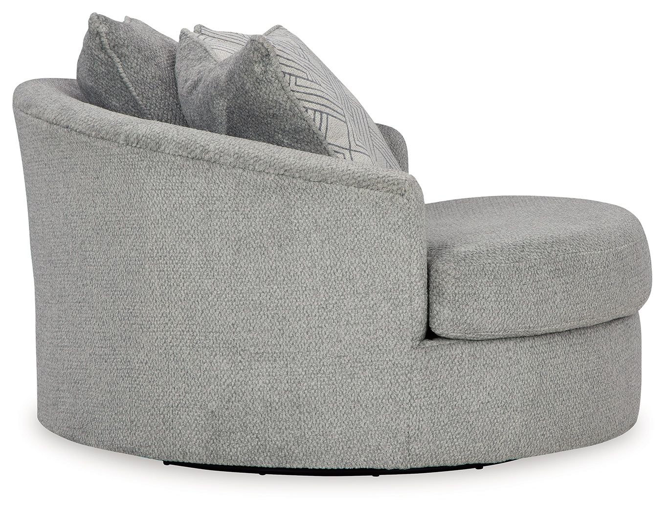 Casselbury Cement Oversized Swivel Chair and Ottoman