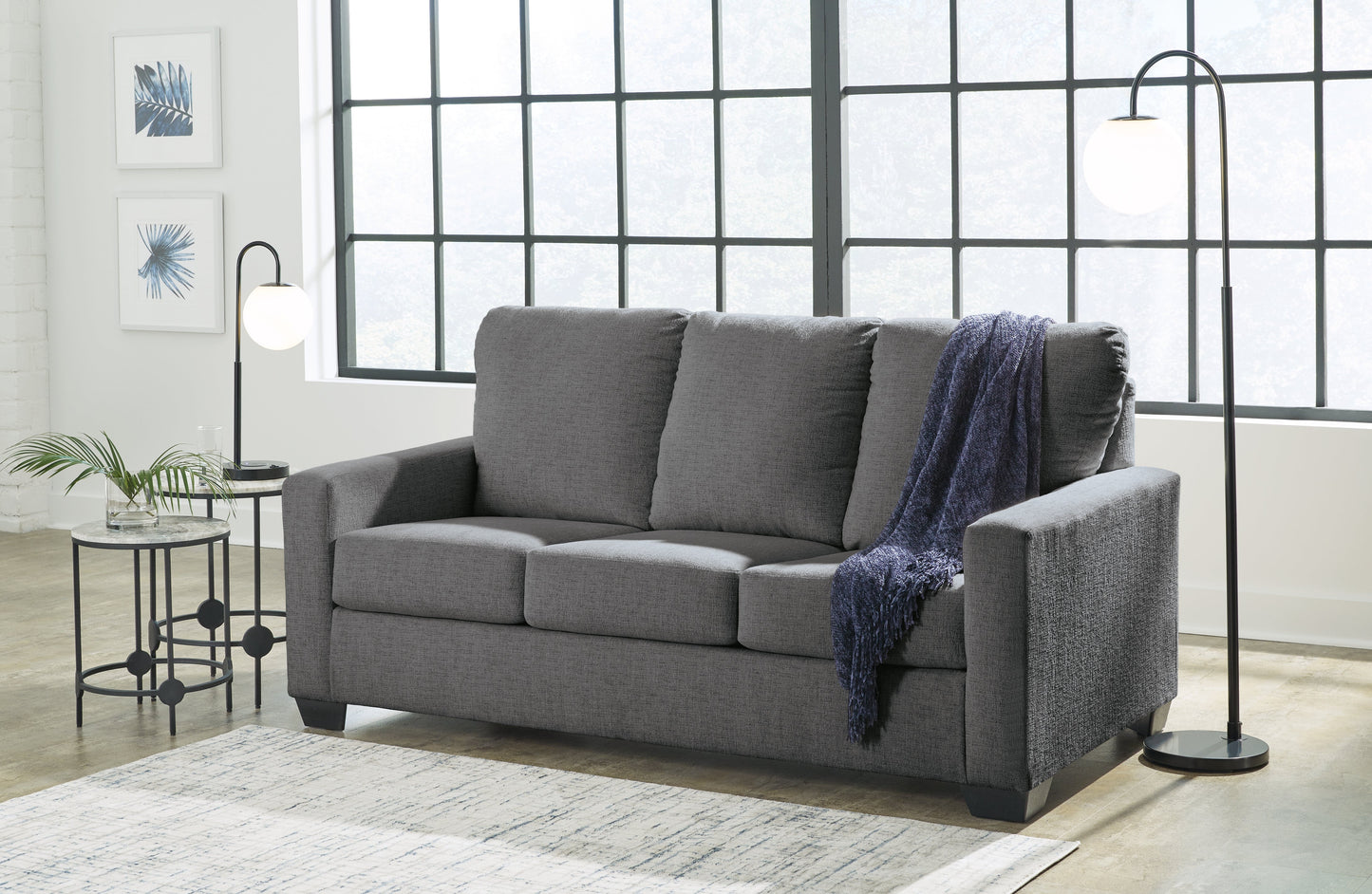 Rannis Pewter Full Sofa Sleeper and Recliner