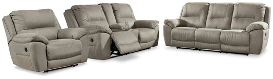 Next-Gen Gaucho Putty Power Reclining Sofa and Loveseat