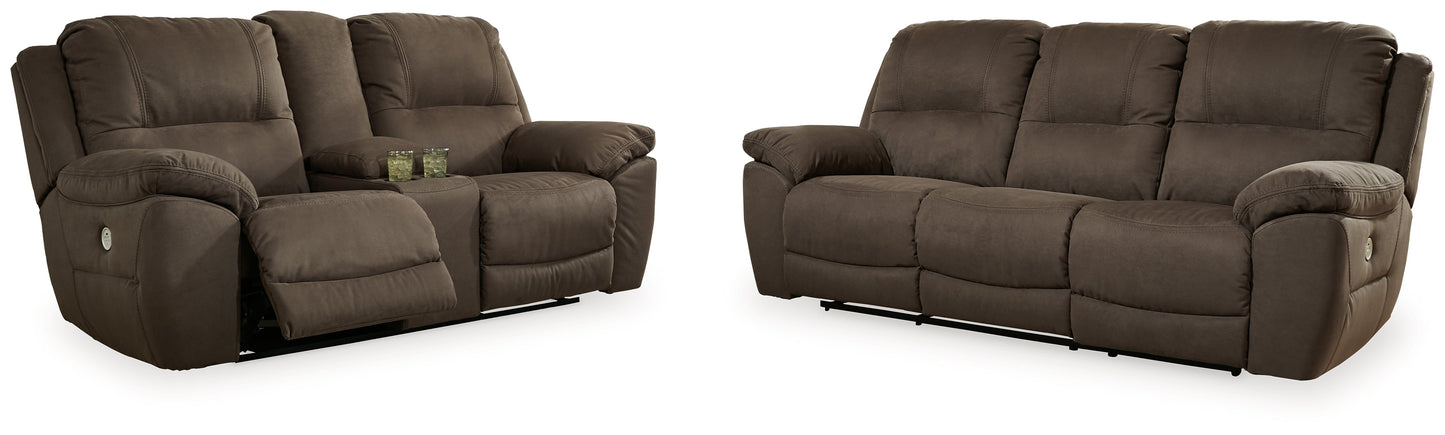 Next-Gen Gaucho Espresso Power Reclining Sofa and Loveseat