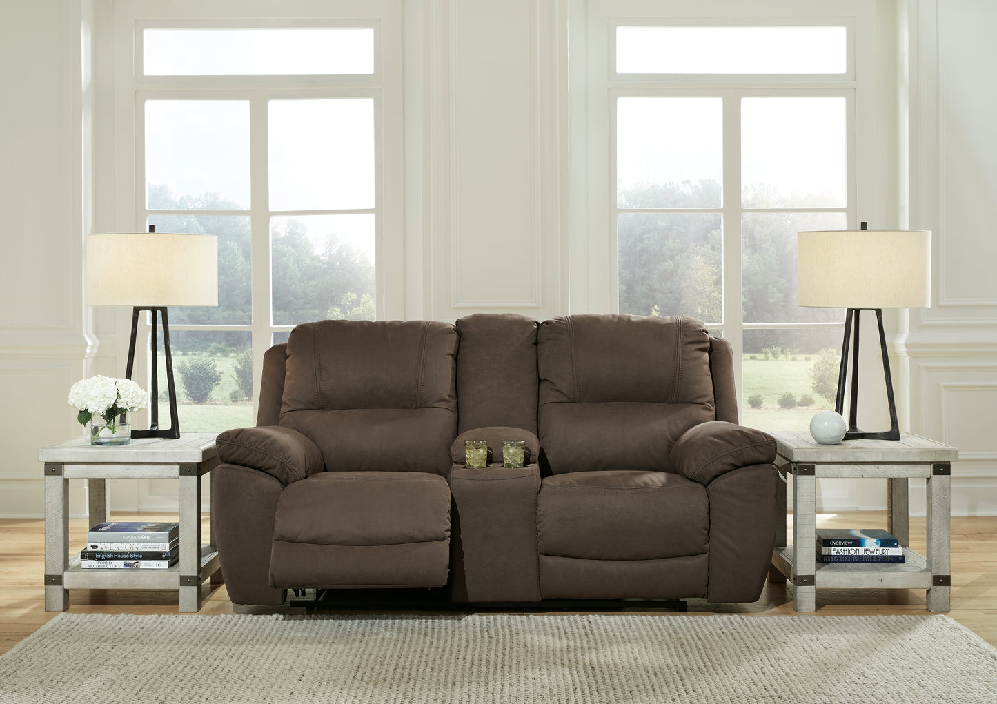 Next-Gen Espresso Gaucho Power Reclining Loveseat with Console