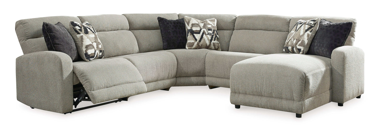 Colleyville Stone 5pc Power Reclining Sectional w/ RAF Chaise