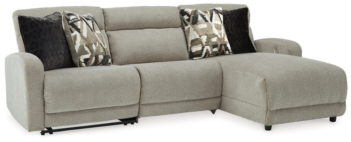 Colleyville Stone 3-Piece Power Reclining Sectional with Chaise