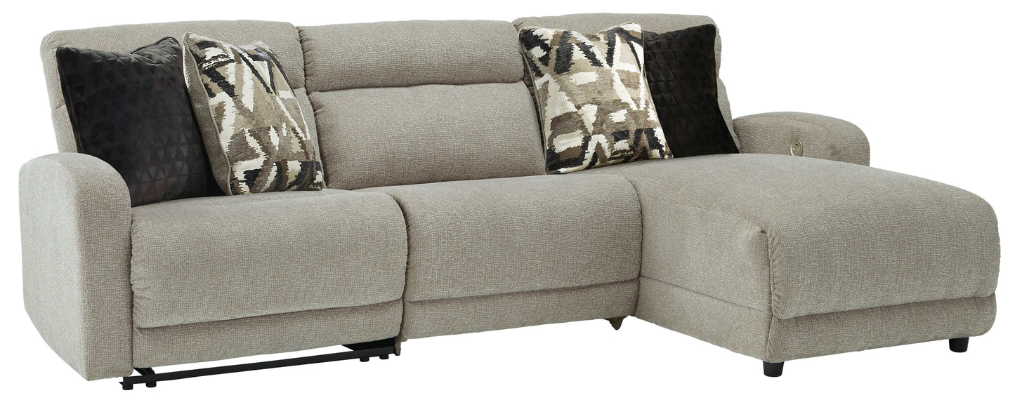 Colleyville Stone 3pc Power Recliner Sectional w/ LAF Chaise