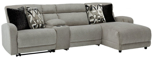 Colleyville Stone 4-Piece Power Reclining Sectional with Chaise