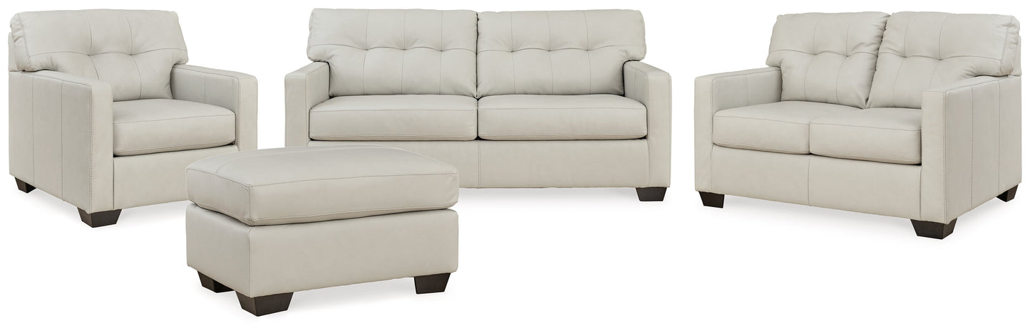 Belziani Coconut Sofa, Loveseat, Oversized Chair and Ottoman