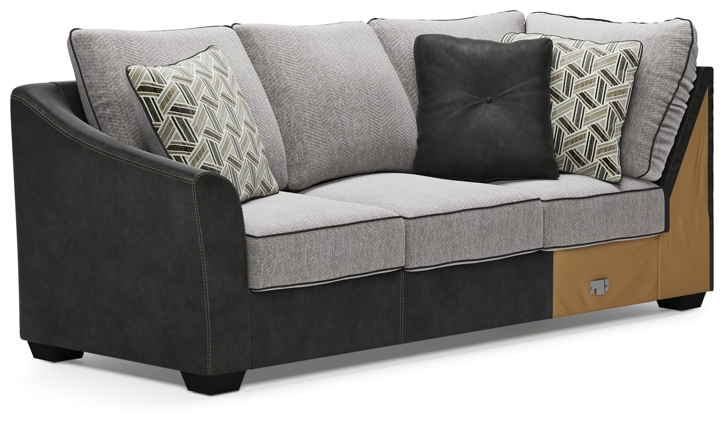 Bilgray Pewter 3-Piece Sectional with Ottoman