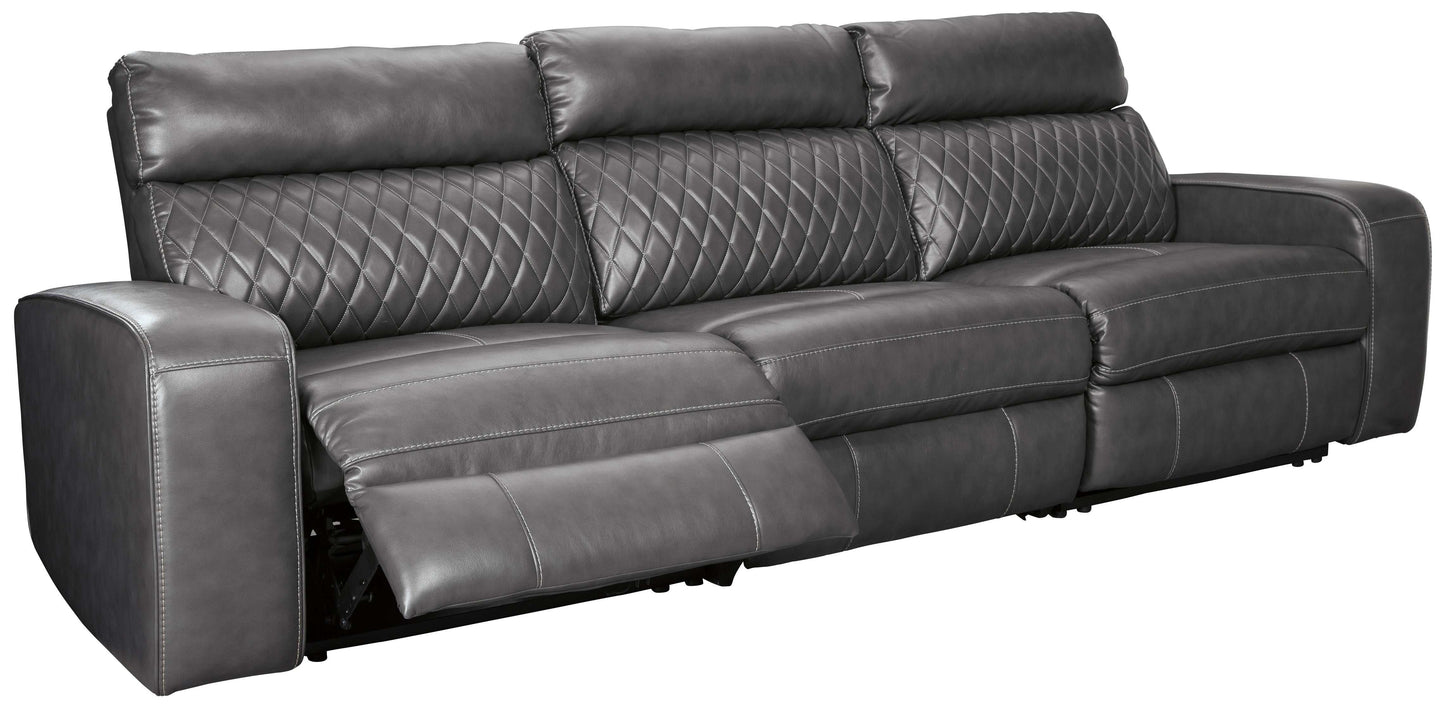 Samperstone Gray 3pc Power Reclining Sectional