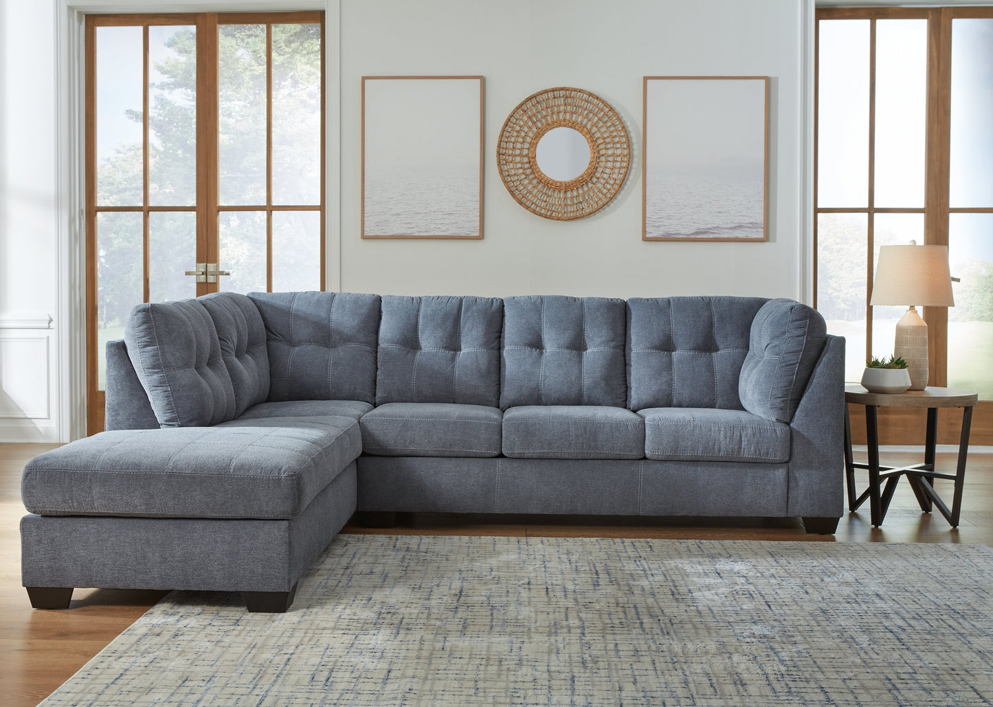 Marleton Denim 2-Piece Sectional with Chaise