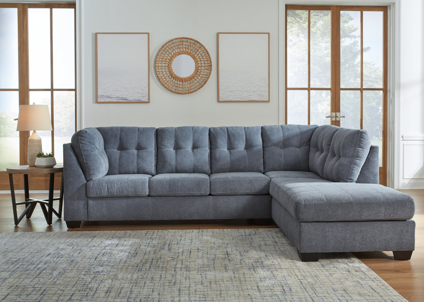 Marleton Denim 2pc Sectional with Chaise