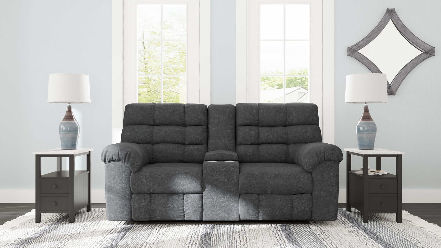 Wilhurst Marine Reclining Loveseat w/ Console