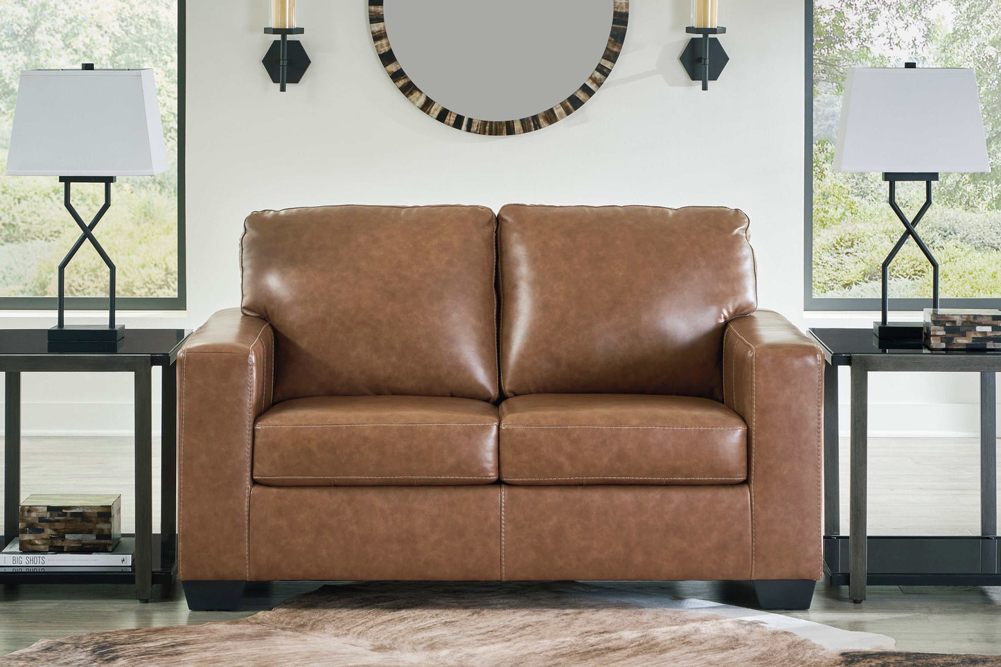 Bolsena Caramel Leather Living Room Set / 3pc