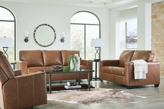 Bolsena Caramel Leather Living Room Set / 3pc