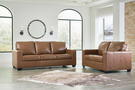 Bolsena Caramel Leather Living Room Set / 2pc