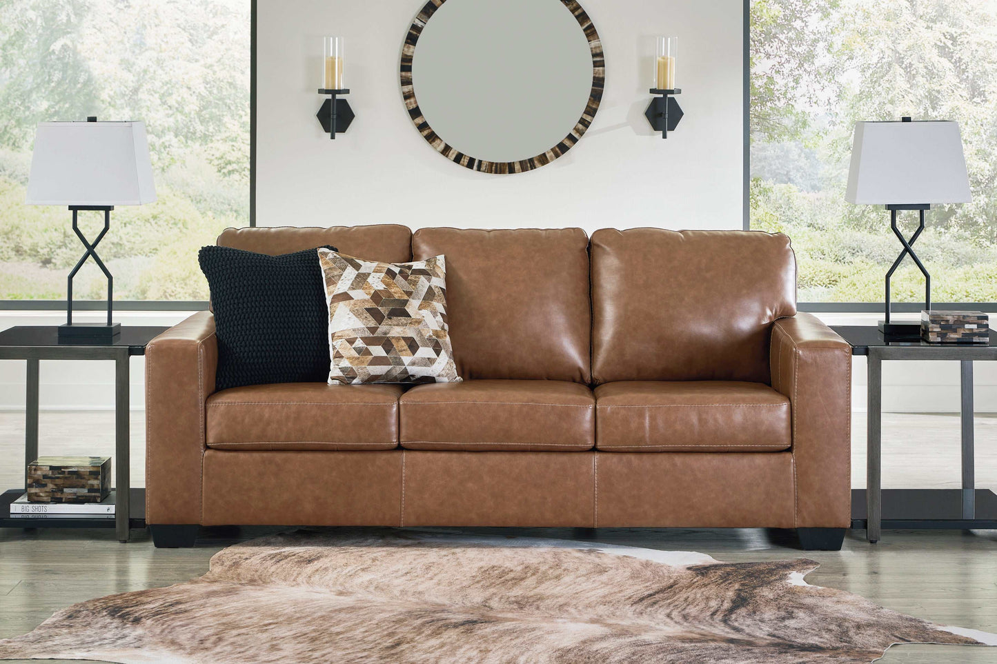 Bolsena Caramel Leather Queen Sofa Sleeper