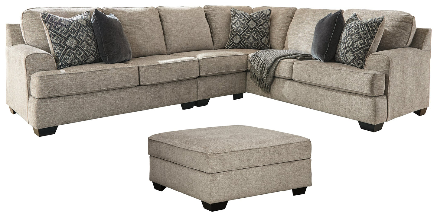 Bovarian Stone 3-Piece Sectional with Ottoman