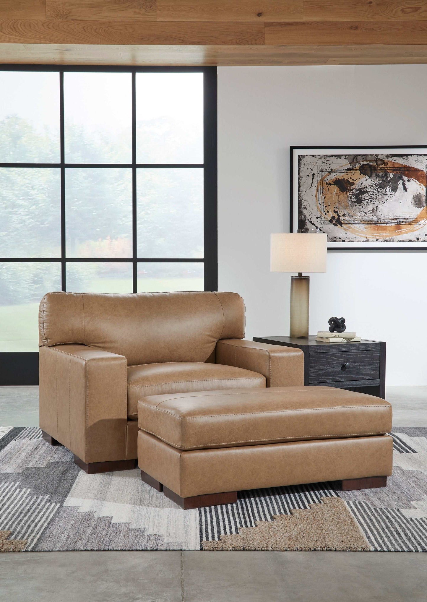 Lombardia Tumbleweed Oversized Chair and Ottoman
