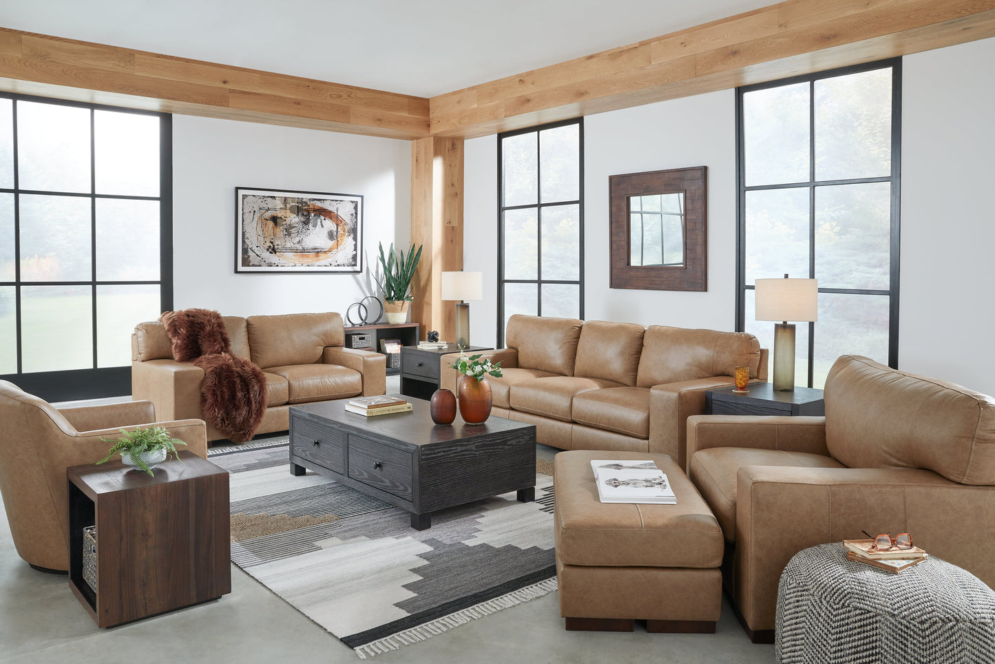 Lombardia Tumbleweed Sofa, Loveseat, Oversized Chair and Ottoman