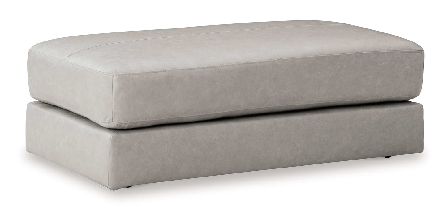 Amiata Glacier Leather Oversized Accent Ottoman