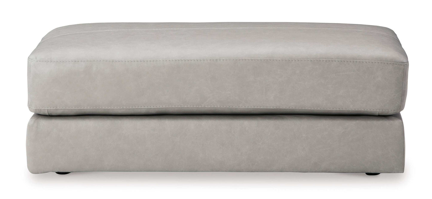 Amiata Glacier Leather Oversized Accent Ottoman