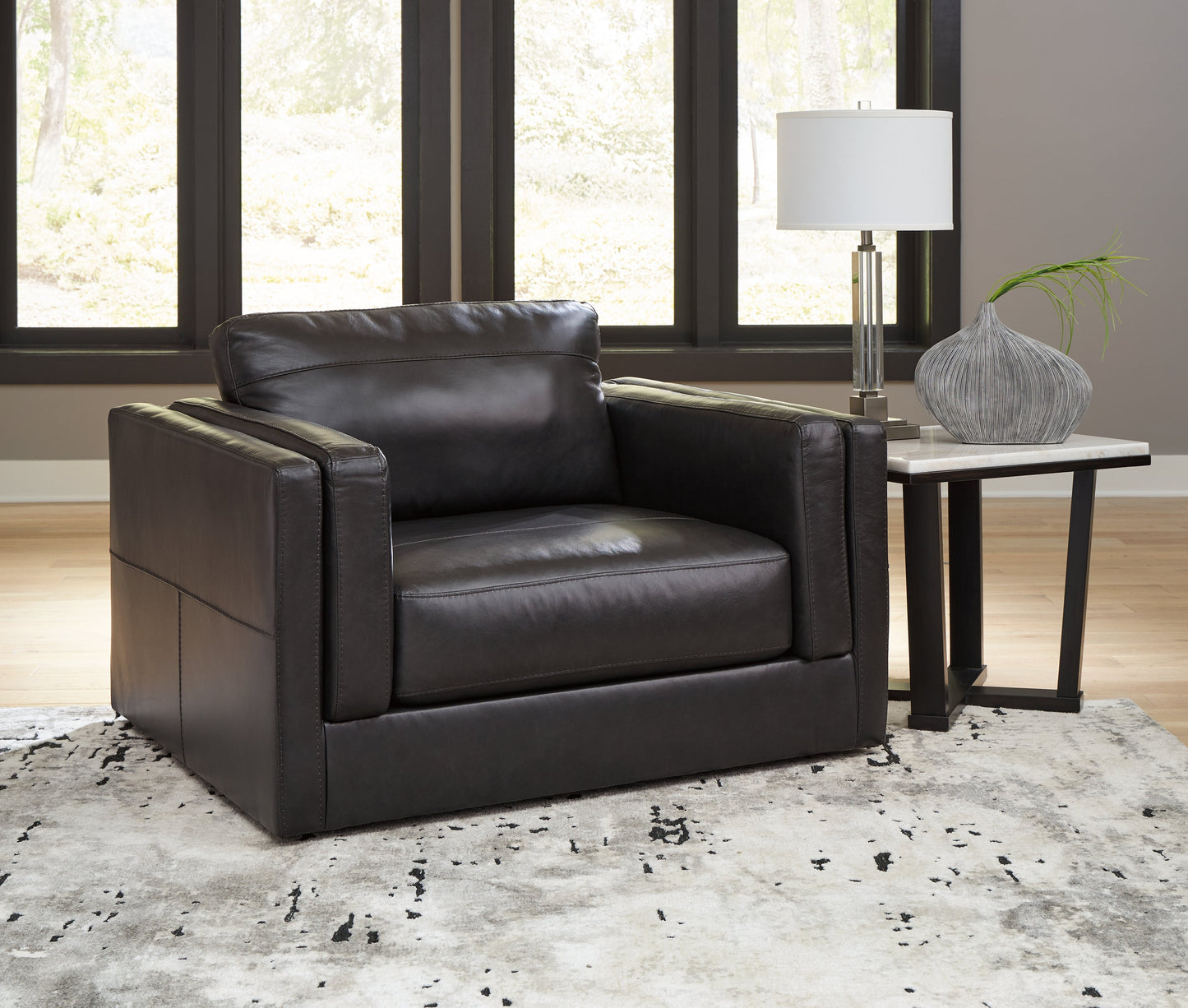 Amiata Black Sofa and Oversized Chair