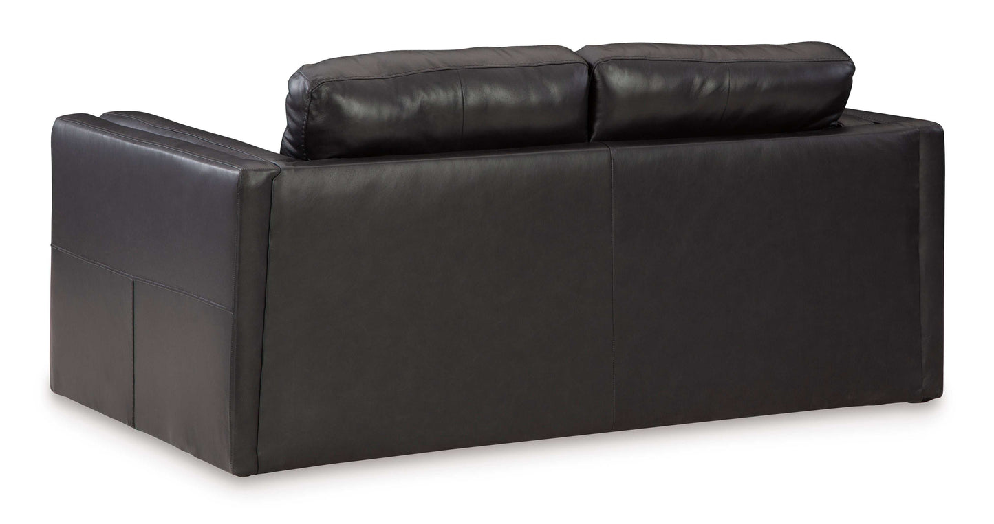 Amiata Onyx Leather Loveseat