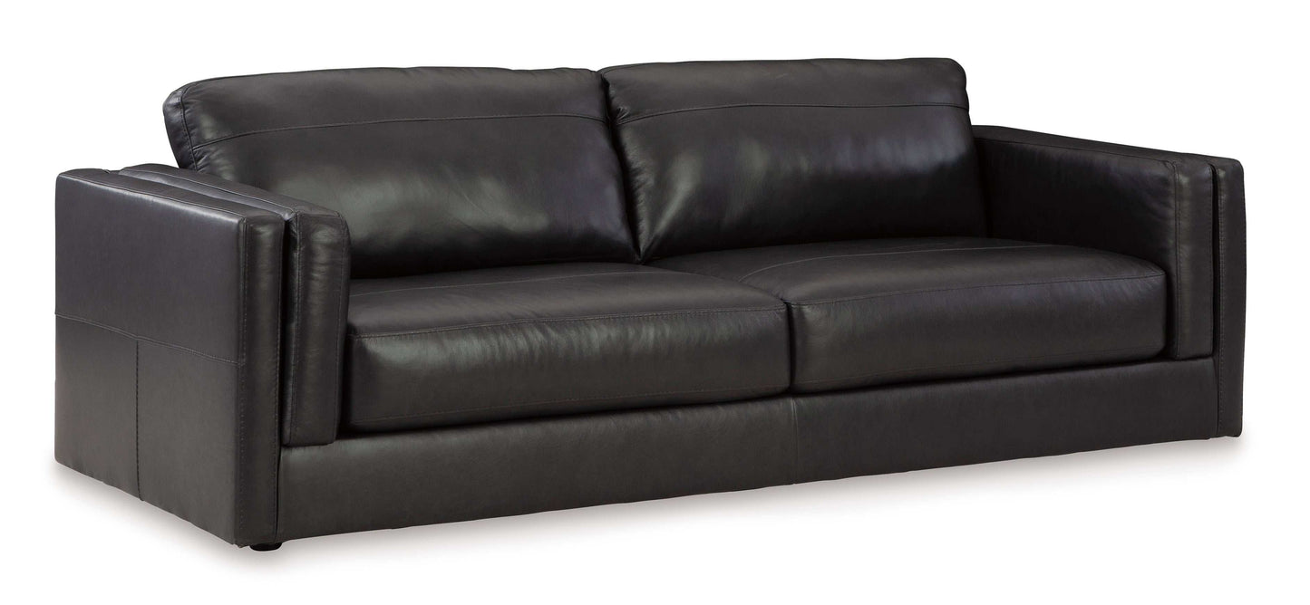 Amiata Onyx Leather Living Room Set / 2pc