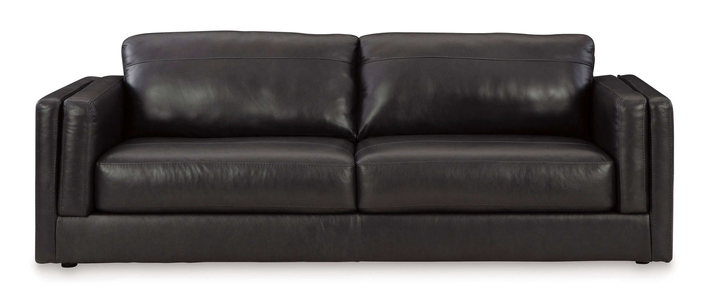 Amiata Onyx Leather Living Room Set / 2pc