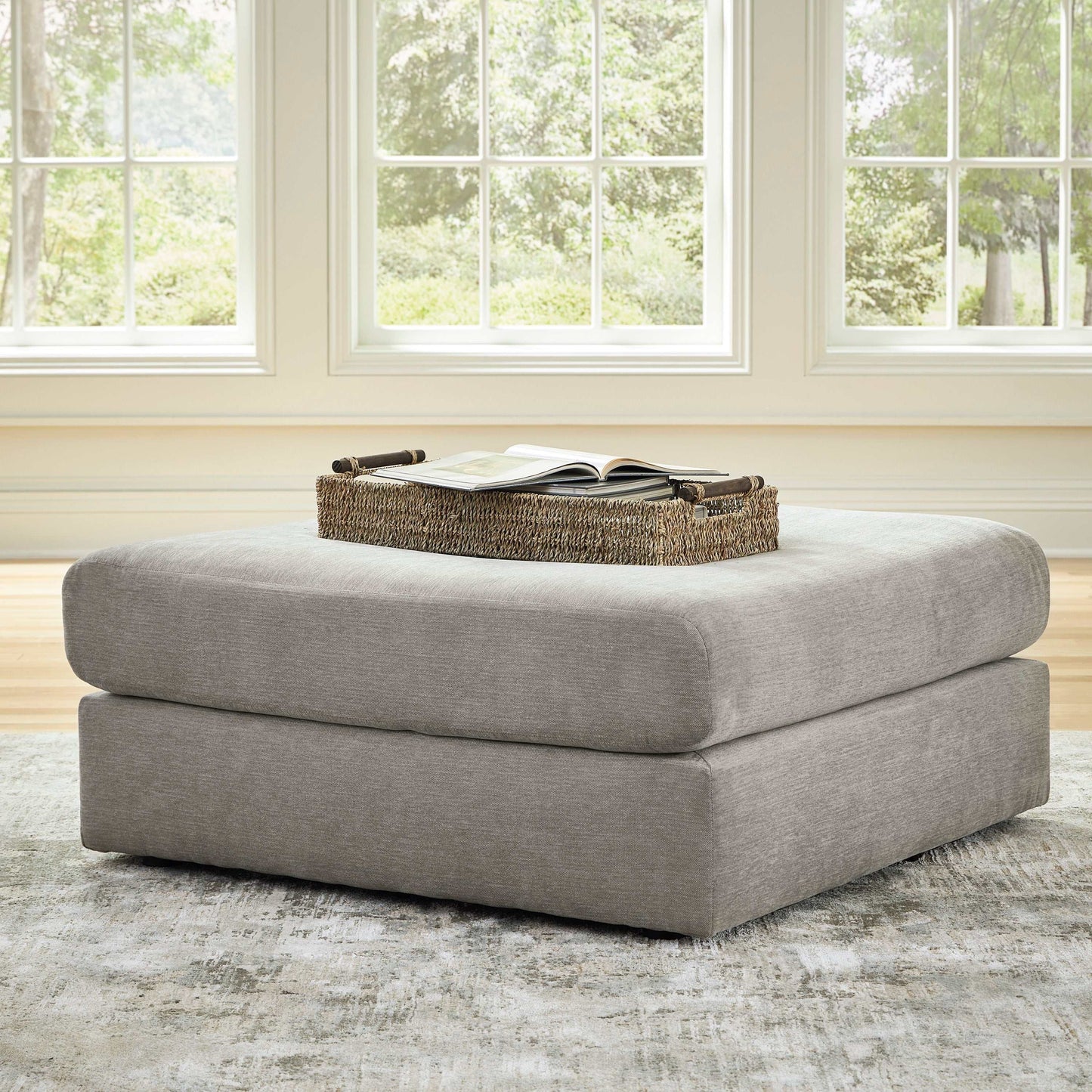 Avaliyah Ash Gray Chenille 4pc "U" Shape Double Chaise Sectional