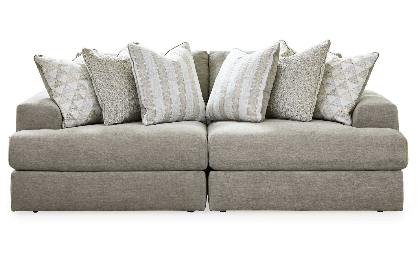 Avaliyah Ash Gray Chenille 2pc Sectional Loveseat