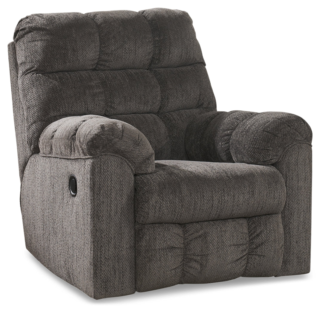 Acieona Gray Reclining Sofa with Recliner